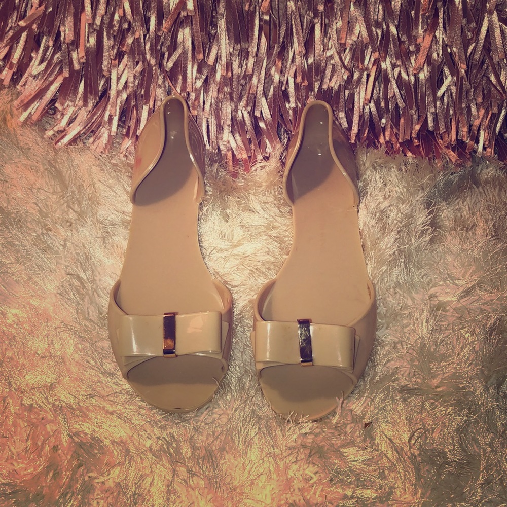 Nude Peep Toe Saks Fifth Avenue Flats